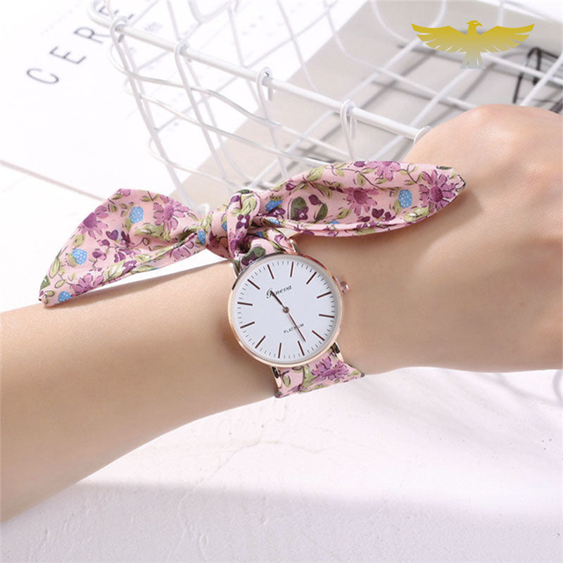 Montre foulard à tissu imprimé