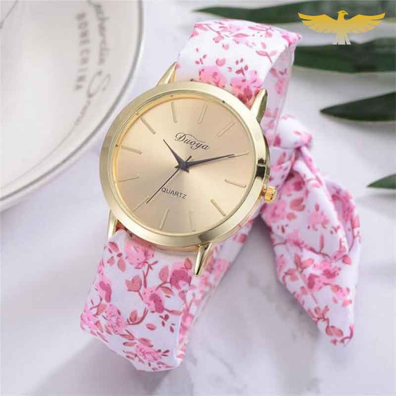 MONTRE FOULARD BLANCHE À FLEURS DE CERISIERS