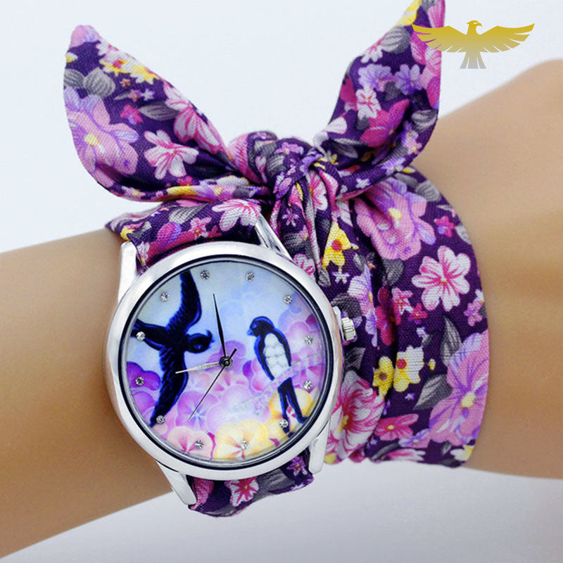 Montre foulard couleur