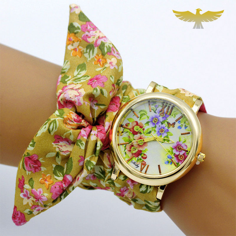 Montre foulard femme bleu