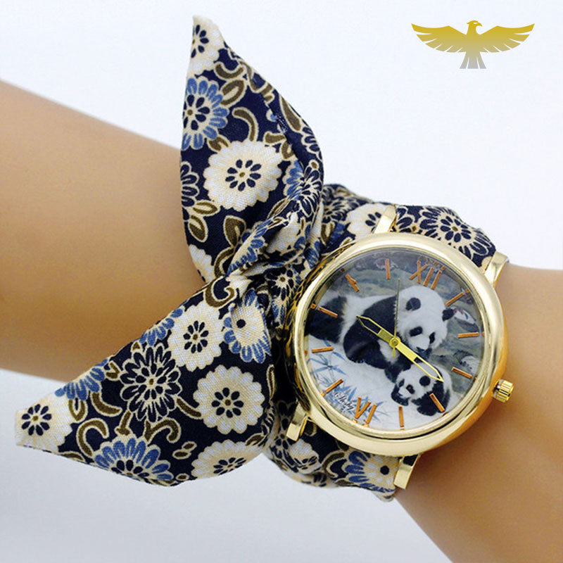 Montre foulard femme bleu