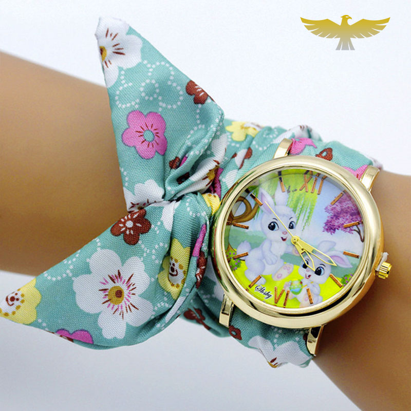 Montre foulard femme bleu