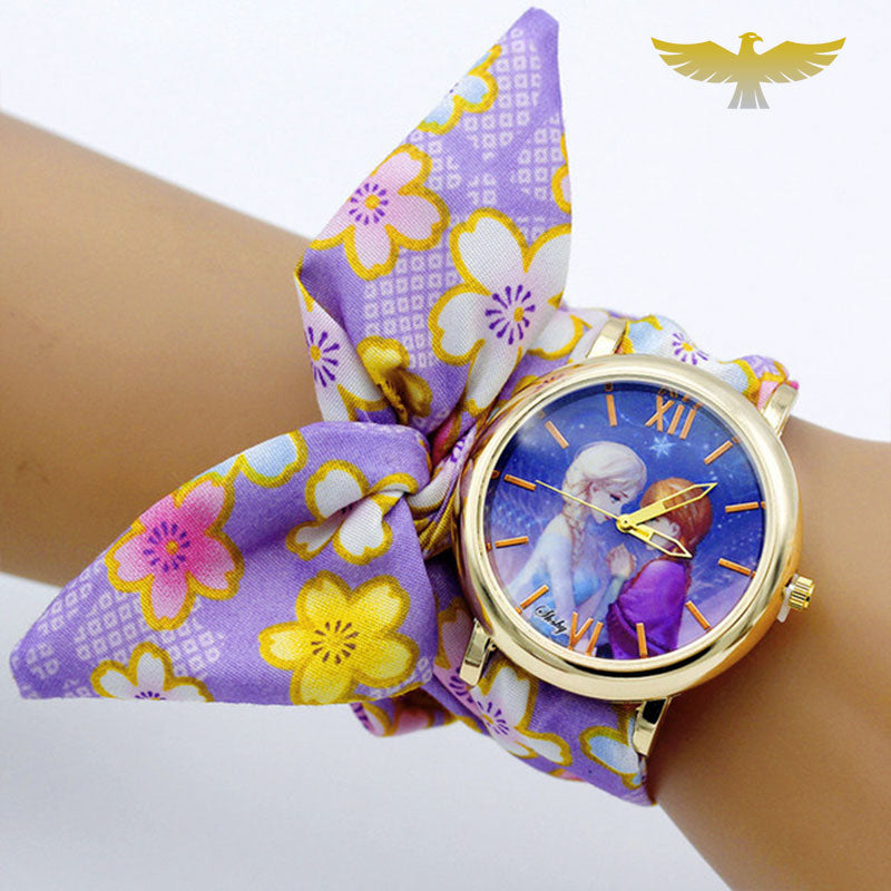 Montre foulard femme bleu