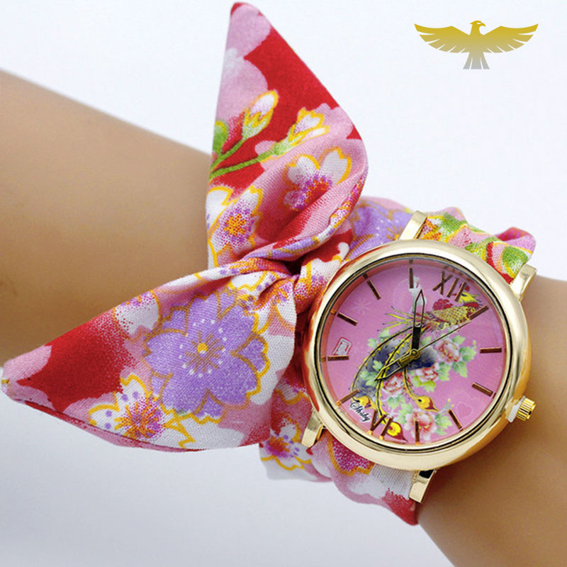 Montre foulard femme bleu