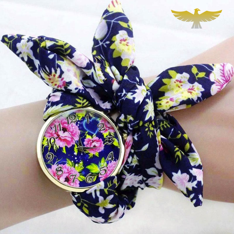 Montre foulard femme bleu