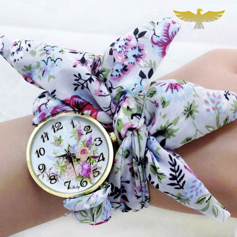 Montre foulard femme bleu