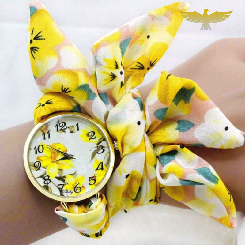 Montre foulard femme bleu