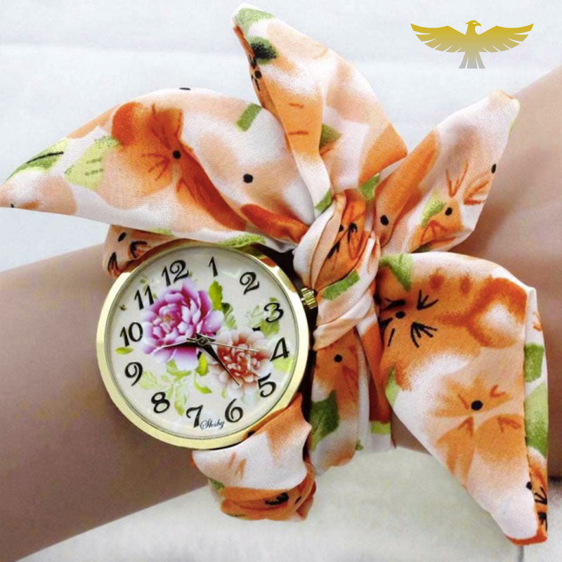 Montre foulard femme bleu