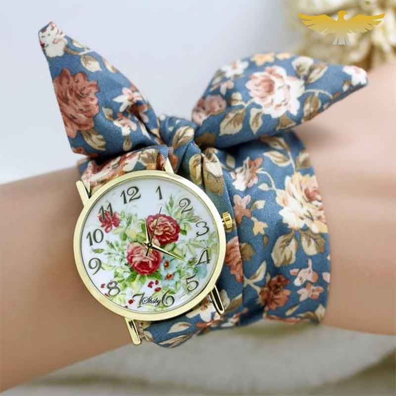 MONTRE FOULARD FEMME ROSE BLANCHE