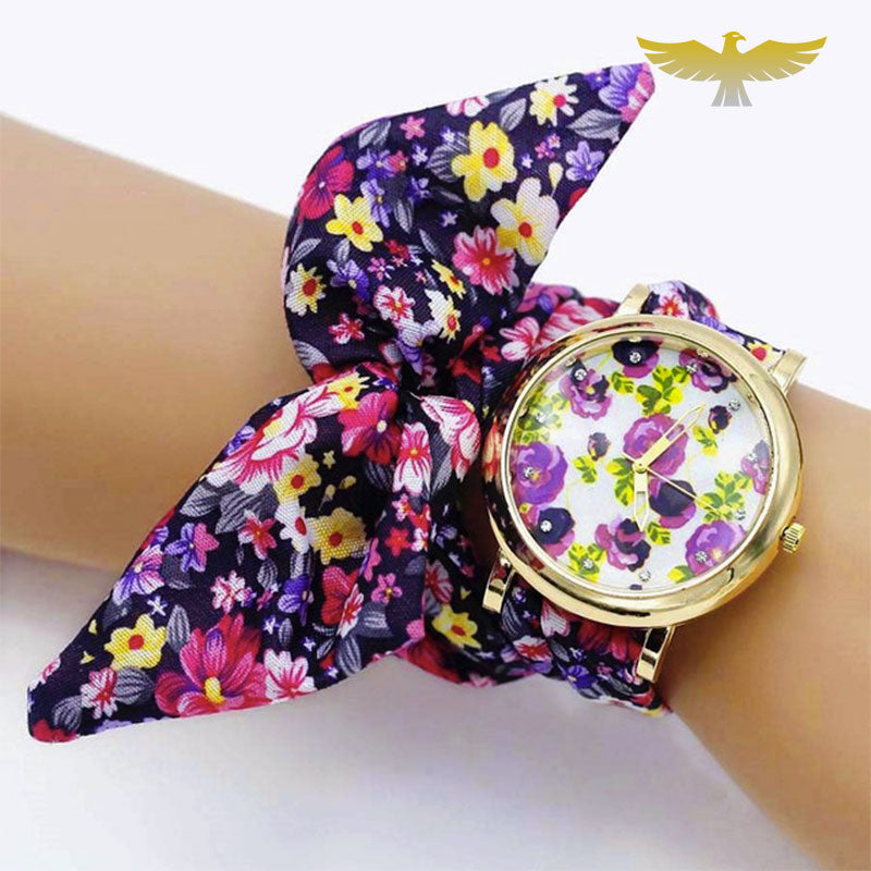 Montre foulard printanière