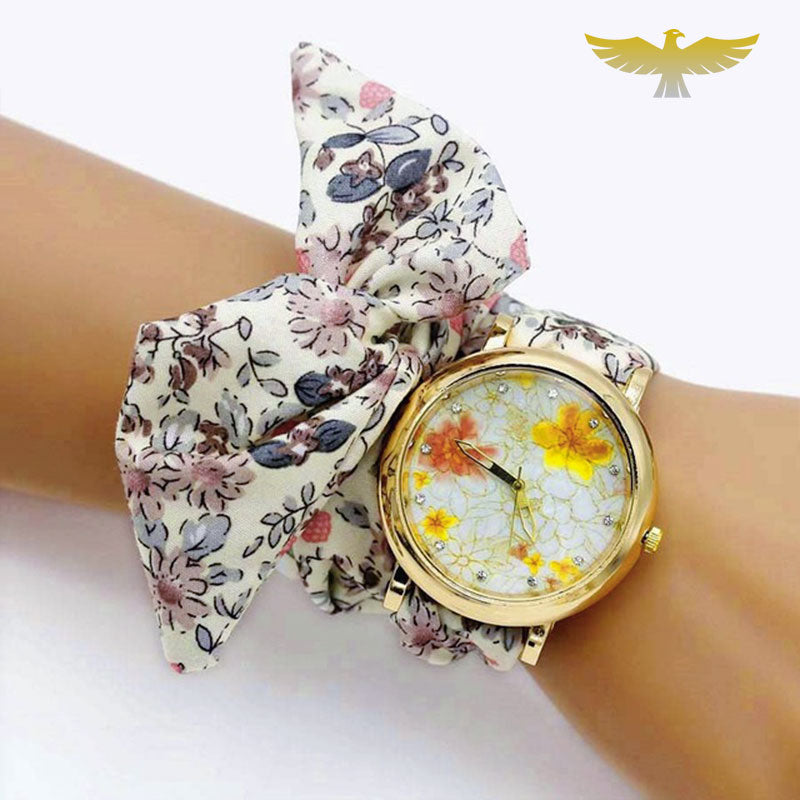 Montre foulard printanière