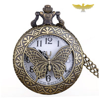 Montre gousset collier femme papillon
