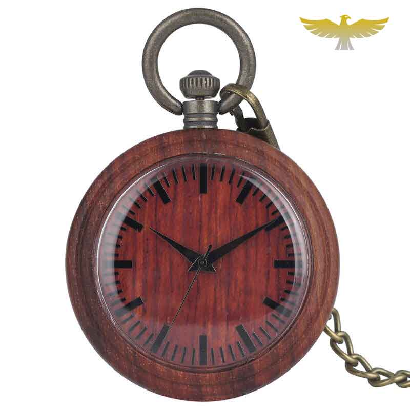 MONTRE GOUSSET EN BOIS ACAJOU