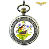 Montre gousset oiseaux et fleurs