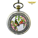 Montre gousset oiseaux et fleurs