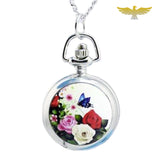 Montre collier à fleurs