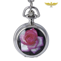 Collier montre rose lady