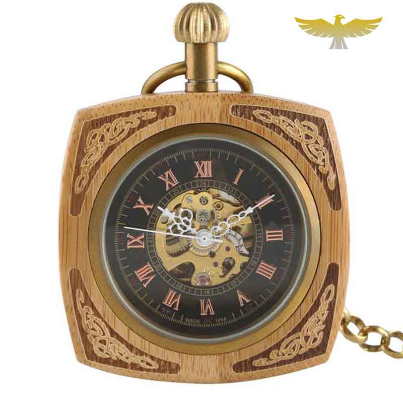 MONTRE DE POCHE GOUSSET EN BOIS JATOBA BLANC