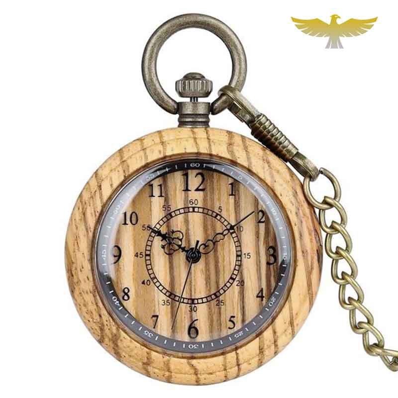 MONTRE DE POCHE GOUSSET EN BOIS WAPA DORE