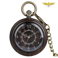 MONTRE DE POCHE GOUSSET EN BOIS WAPA NOIR