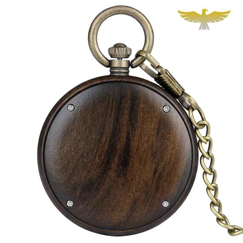 MONTRE DE POCHE GOUSSET EN BOIS WAPA NOIR