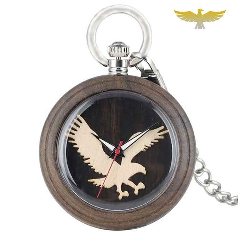 MONTRE DE POCHE GOUSSET EN BOIS WENGUE NOIR