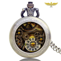 MONTRE DE POCHE GOUSSET STEAMPUNK RUTHENIUM