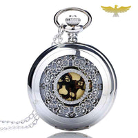 MONTRE PENDENTIF FEMME ARGENT CŒUR JAUNE