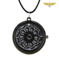 MONTRE PENDENTIF FEMME ROSE NOIRE