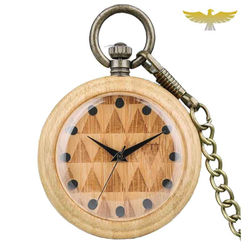 MONTRE DE POCHE GOUSSET EN BOIS ABRICOTIER