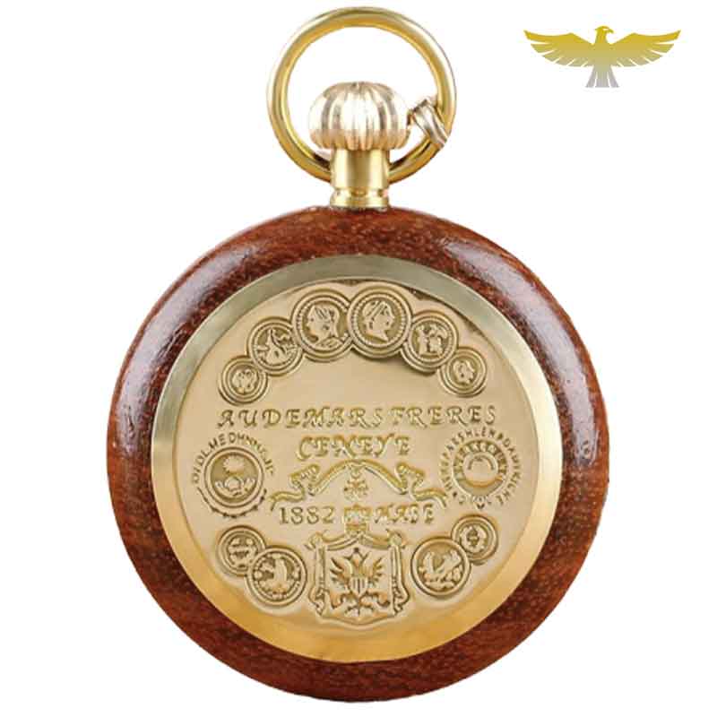 MONTRE DE POCHE GOUSSET EN BOIS BUBINGA