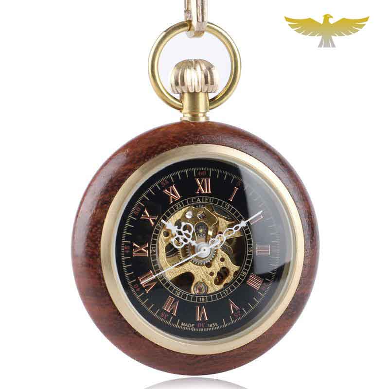 MONTRE DE POCHE GOUSSET EN BOIS BUBINGA