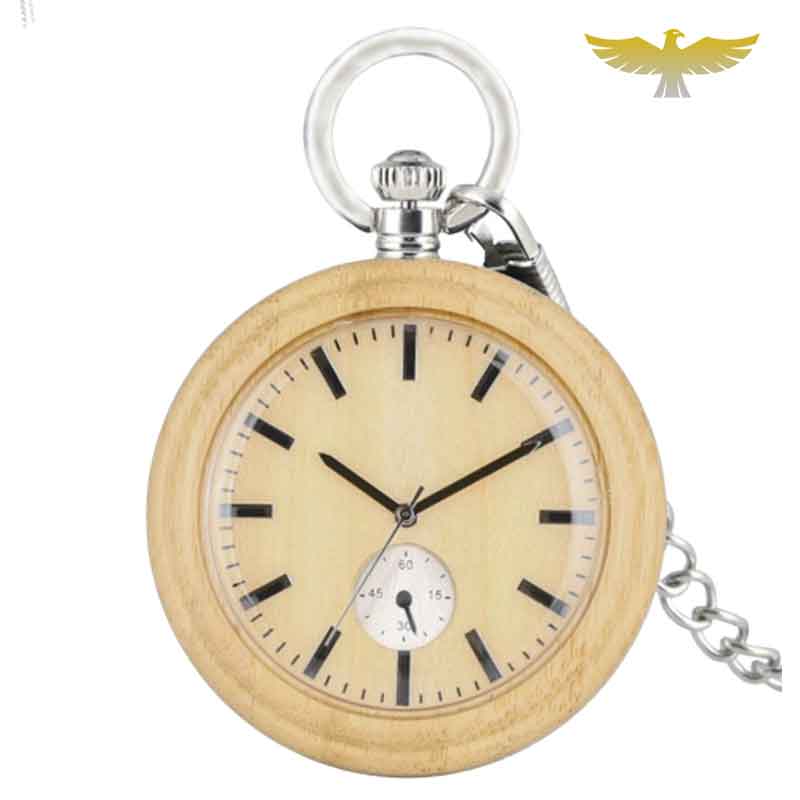 MONTRE DE POCHE GOUSSET EN BOIS LITCHI
