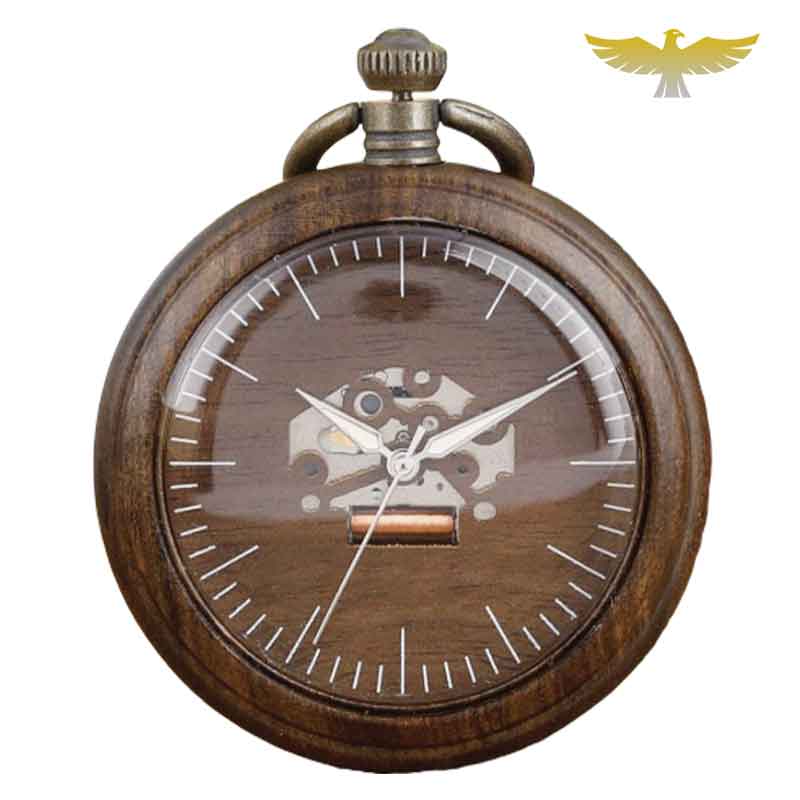 MONTRE DE POCHE GOUSSET EN BOIS MAKORE