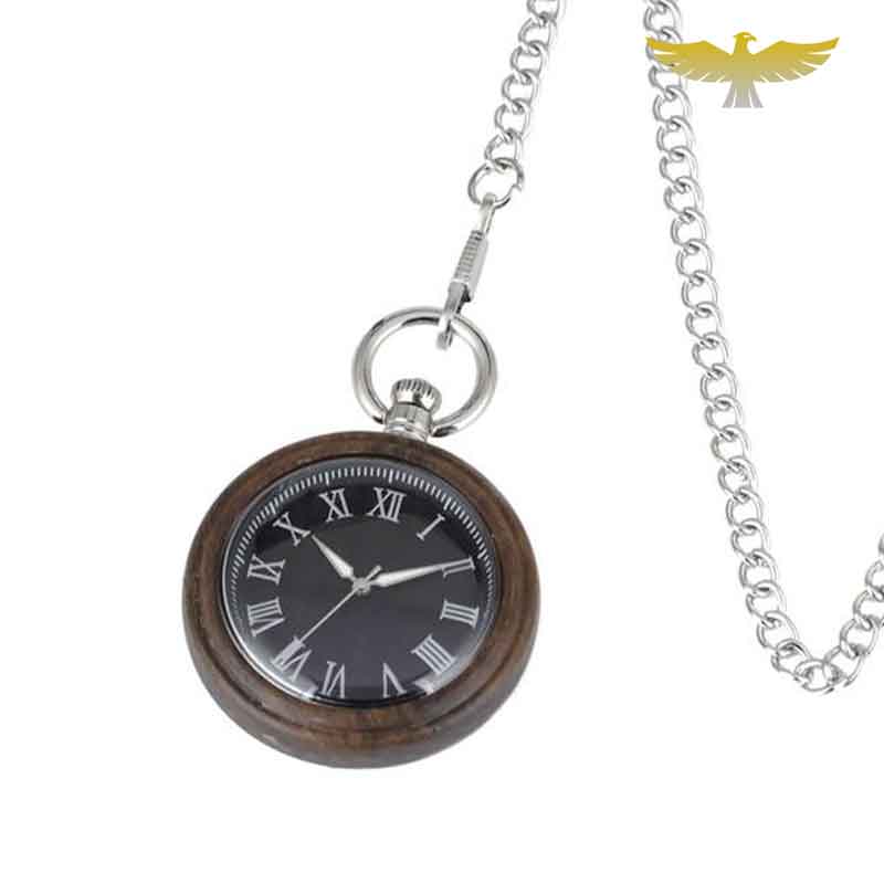 MONTRE DE POCHE GOUSSET EN BOIS TAMARIN NOIR