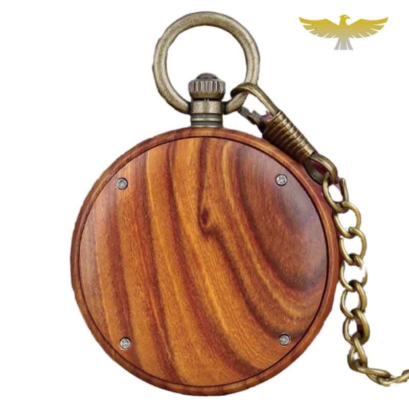 MONTRE DE POCHE GOUSSET EN BOIS WAPA ROUGE