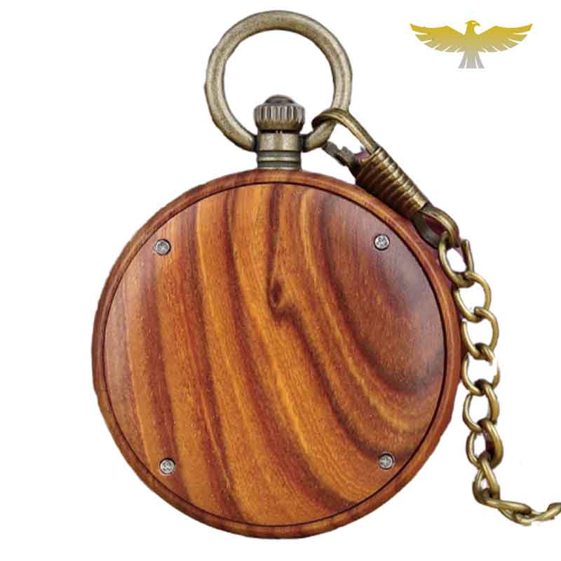 MONTRE DE POCHE GOUSSET EN BOIS WENGUE ROUGE