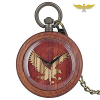 MONTRE DE POCHE GOUSSET EN BOIS WENGUE ROUGE