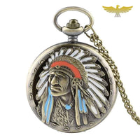 MONTRE DE POCHE GOUSSET FANTAISIE QUARTZ CHEF INDIEN