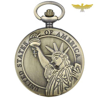 MONTRE DE POCHE GOUSSET FANTAISIE STATUE DE LA LIBERTÉ