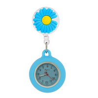 Montre infirmière médicale fleur colorée silicone extensible rétractable à clip