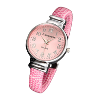 Montre bracelet cuir rose