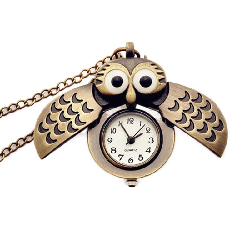 Montre collier hibou pendentif rétro