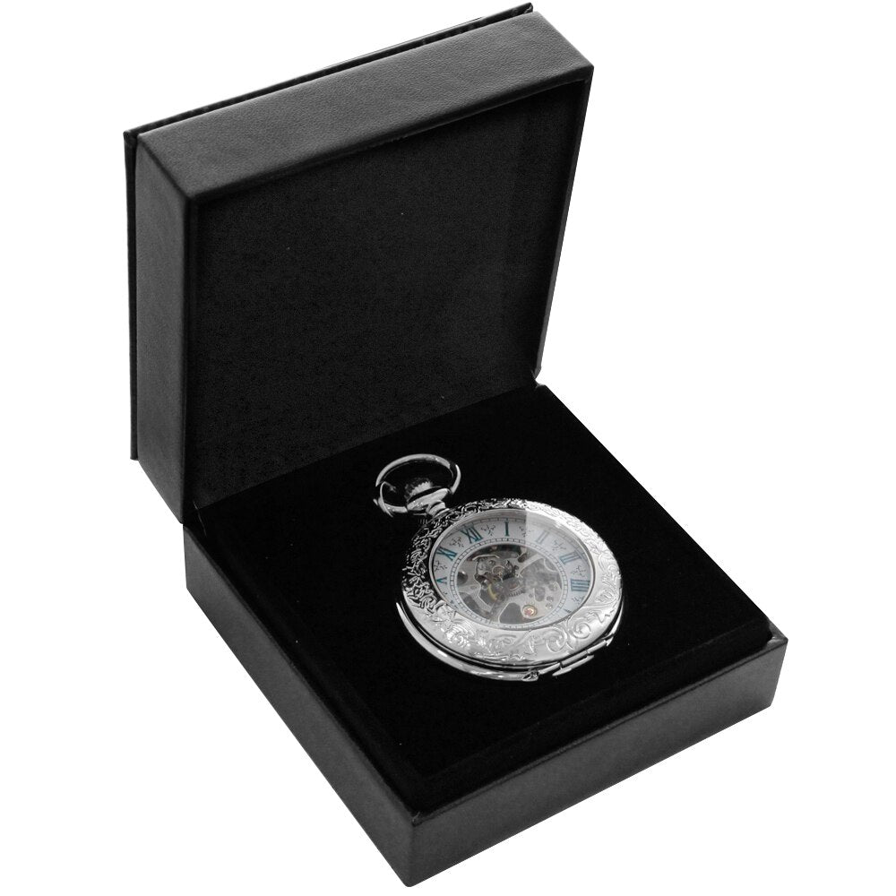 Montre à gousset argent mécanique Luxury Box