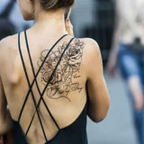 Tatouage montre gousset femme coeur roses et inscriptions