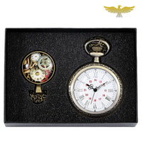 Coffret-cadeau montre de poche gousset et collier