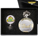 Coffret-cadeau montre de poche à quartz Super Dad