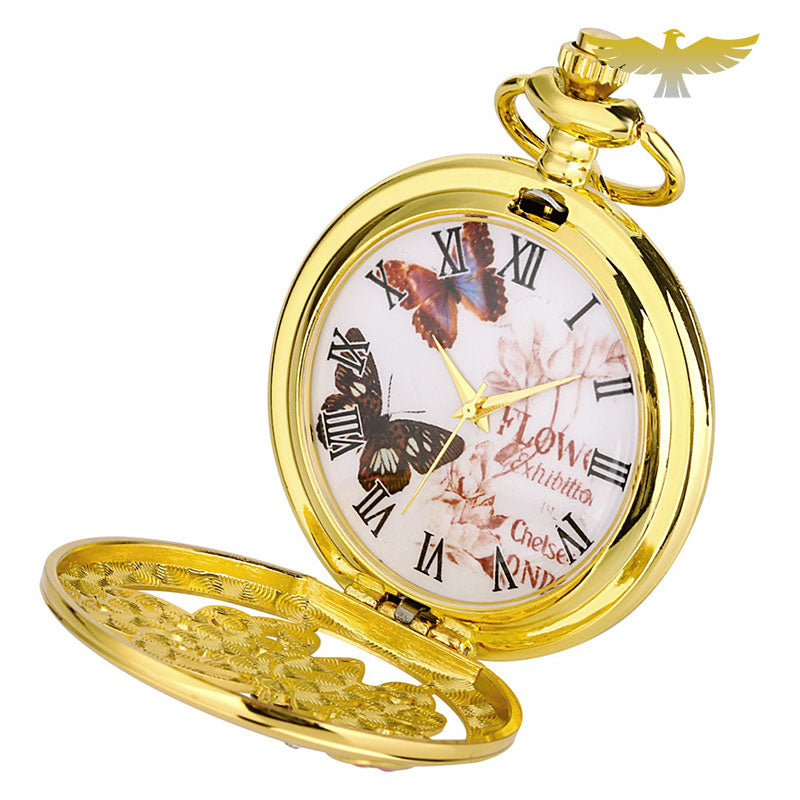 Montre gousset or papillon