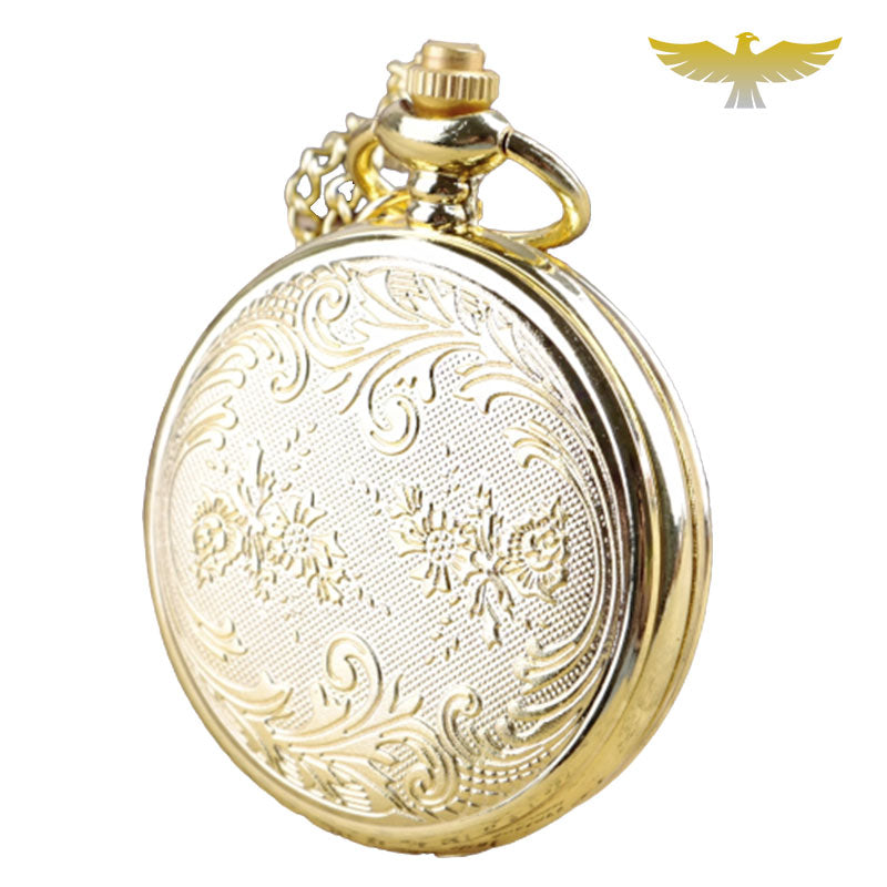 Chaîne Montre Gousset Vintage – Segments Effet Os, Plaqué Or Laminé