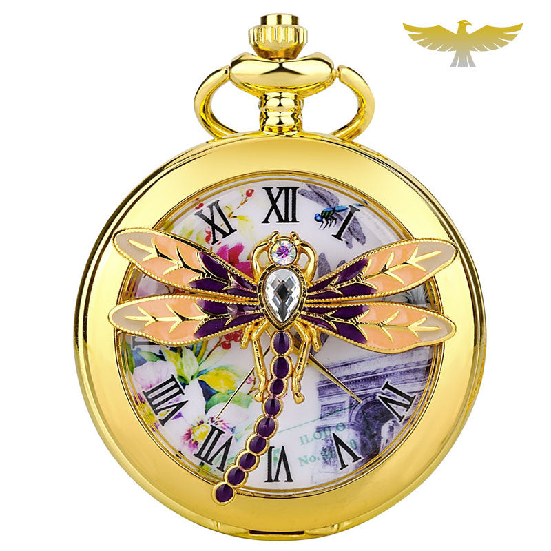 Montre de poche gousset or Libellule